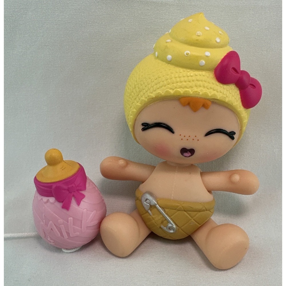 Lalaloopsy Babies Newborns 4.5" Doll I'm Giggly Yellow Ice Cream W Bottle 2014